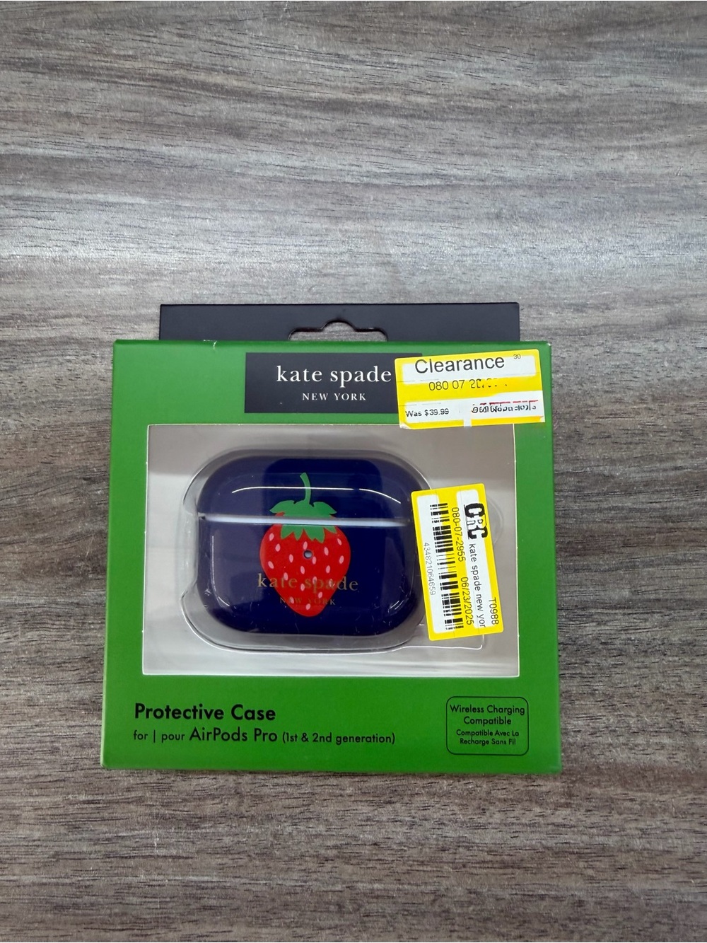 kate spade new york Protective Case for Apple AirPods Pro 1 & 2 - Strawberry